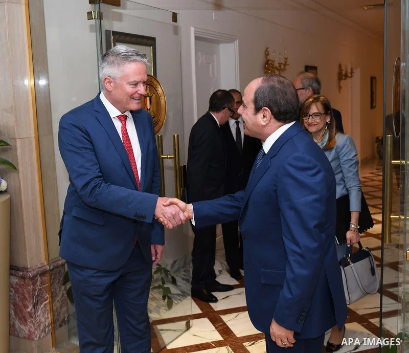 Egyptian President Abdel Fattah al-Sisi received Matthias Cormann, Secretary-General of the Organisation for Economic Co-operation and Development (OECD), during a meeting in Cairo, Egypt, on May 4, 2026. Photo by Egypti...