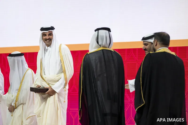 The Emir of Qatar, Sheikh Tamim bin Hamad Al Thani, sponsored the graduation ceremony for the 49th graduating class, the "Class of 2026," of Qatar University students, at the university's Sports and Events Complex in Doh...