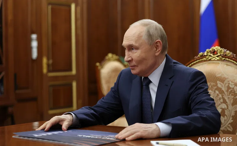 Russian President Vladimir Putin met with Kamaz CEO Sergey Kogogin in Moscow, Russia, on May 5, 2020. The company presented its import substitution projects and K5 vehicles, as well as its social support and humanitarian...