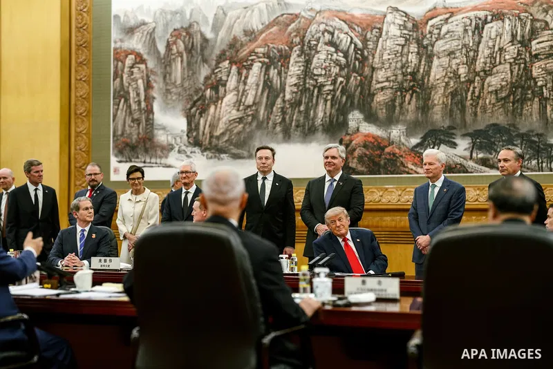 US President Donald Trump meets with Chinese President Xi Jinping during an official visit aimed at discussing trade and bilateral relations between the two countries. Beijing, China, May 15, 2026. Photo by White House P...