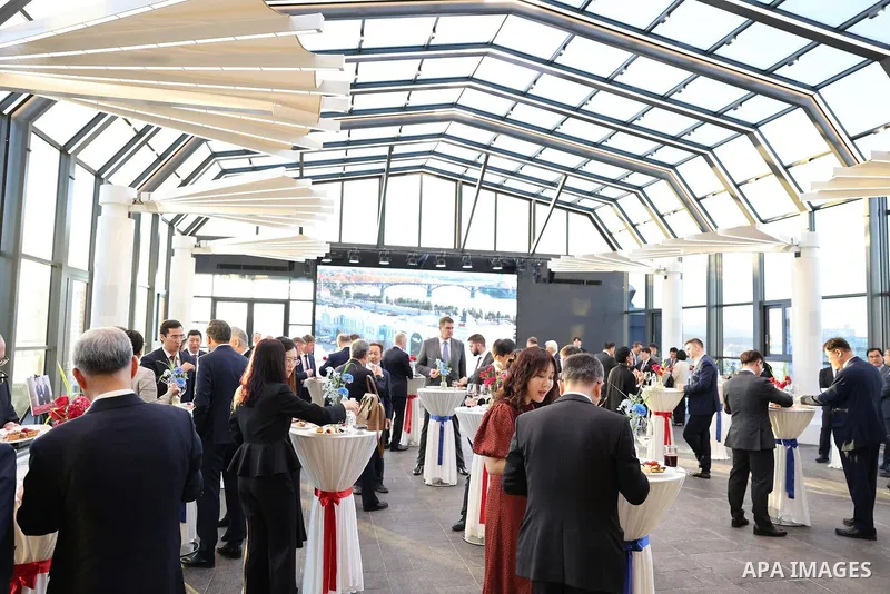 Russian Ambassador to South Korea Georgy Zinoviev and Chinese Ambassador to South Korea Dai Bing attend a joint reception hosted by the Russian and Chinese embassies in Seoul, South Korea, on May 29, 2026, marking the 30...
