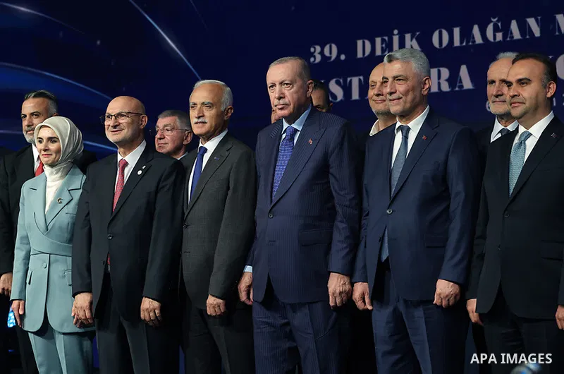 Turkish President Recep Tayyip Erdoğan participated in the 39th General Assembly of the Foreign Economic Relations Board (DEİK) in Istanbul, Turkey, on June 6, 2026. Photo by Turkish presidency \ apaimages
