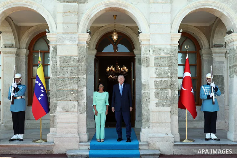 Turkish President Recep Tayyip Erdoğan receives Venezuelan interim President Delcy Rodríguez during a meeting in Ankara, Turkey, June 9, 2026. Photo by Turkish presidency \ apaimages