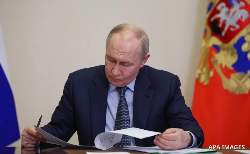Russian President Vladimir Putin chairs a videoconference meeting with members of the government in Moscow, Russia, June 10, 2026. Photo by Russian President official \ apaimages