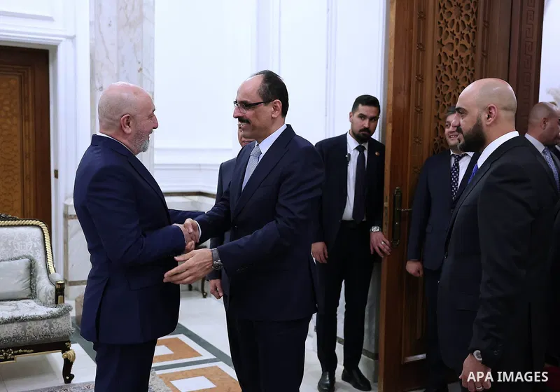 Iraqi President Nizar Amidi received the head of the Turkish National Intelligence Organization, Ibrahim Kalin, at Baghdad Palace, Iraq, on June 30, 2026. Photo by Iraqi Presidency Office\ apaimages
