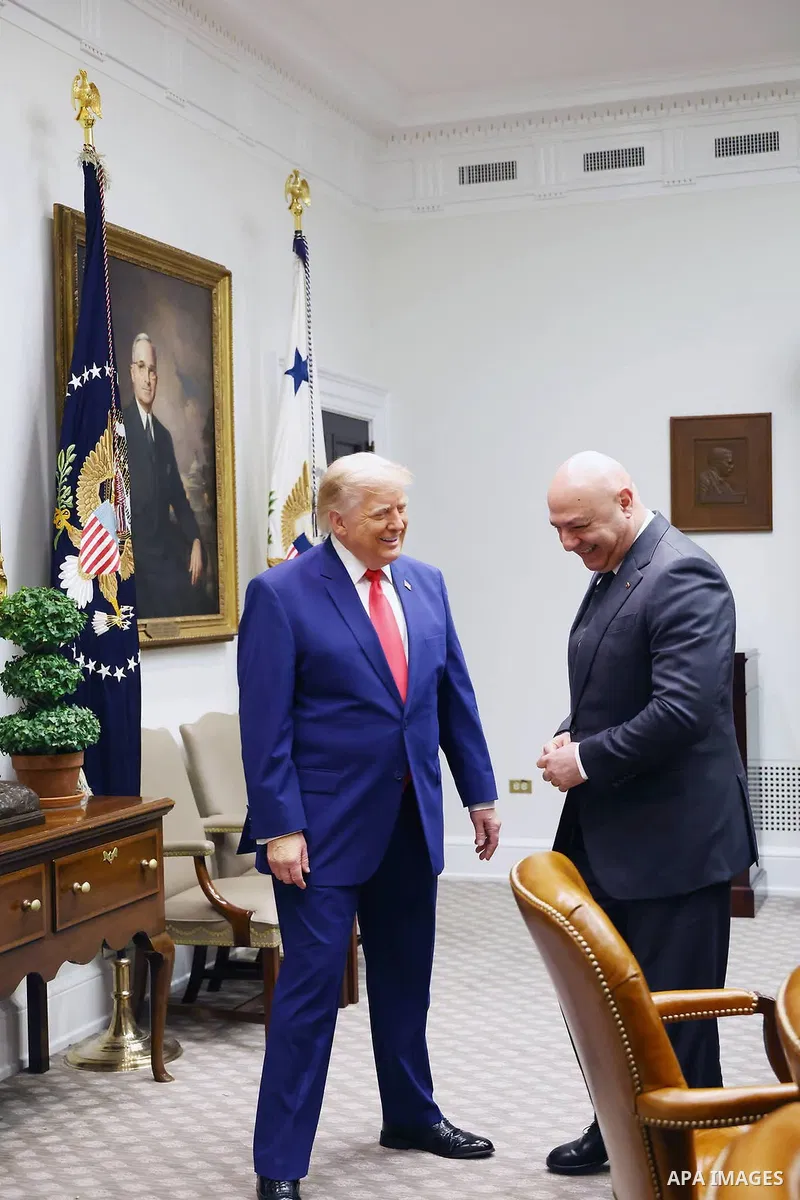 US President Donald Trump welcomes Lebanese President Joseph Aoun to the White House in Washington, D.C., on July 21, 2026. Photo by Lebanese Presidency Office\ apaimages