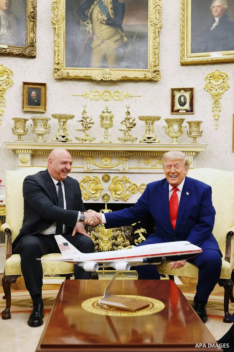 US President Donald Trump welcomes Lebanese President Joseph Aoun to the White House in Washington, D.C., on July 21, 2026. Photo by Lebanese Presidency Office\ apaimages