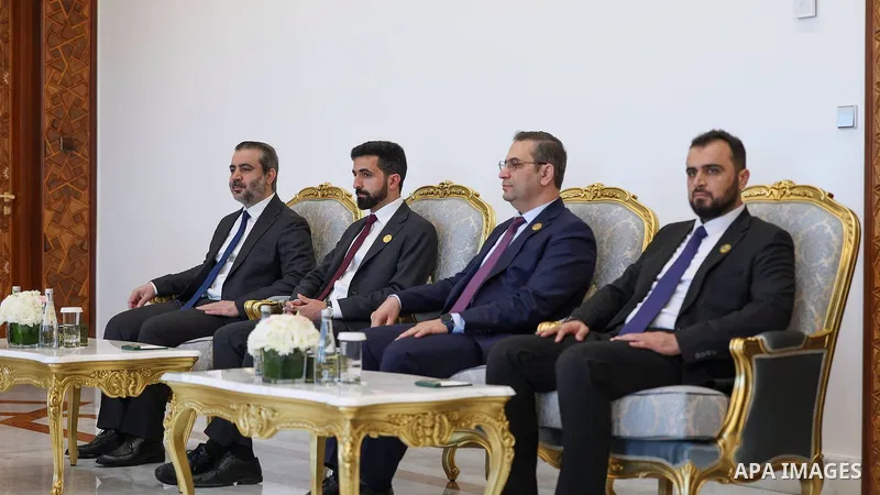 Syrian President Ahmed al-Sharaa receives United Nations Secretary-General Antonio Guterres at the People's Palace in Damascus, Syria, on July 25, 2026. Syrian Minister of Foreign Affairs and Expatriates Asaad al-Shaiban...