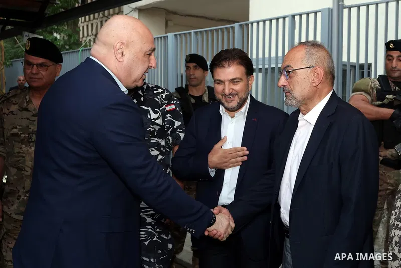 Lebanese President Joseph Aoun visits the city of Nabatieh and the town of Zawtar al-Gharbiyeh in southern Lebanon, amid an official and security presence, on September 12, 2026. The visit comes amid continued tensions i...