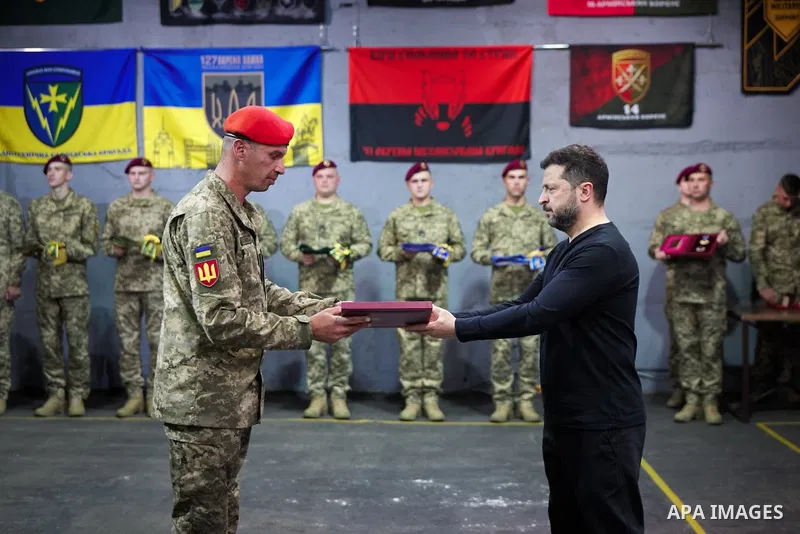 Ukrainian President Volodymyr Zelenskyy visits a military command post near Lyman in the Donetsk region of eastern Ukraine on September 30, 2026, where he meets commanders and soldiers involved in Operation Vivaldi again...