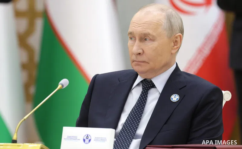 Russian President Vladimir Putin attends a meeting of the Council of Heads of State of the Commonwealth of Independent States (CIS) in the Avaza tourist zone in Turkmenistan on October 9, 2026, as the organization marks...