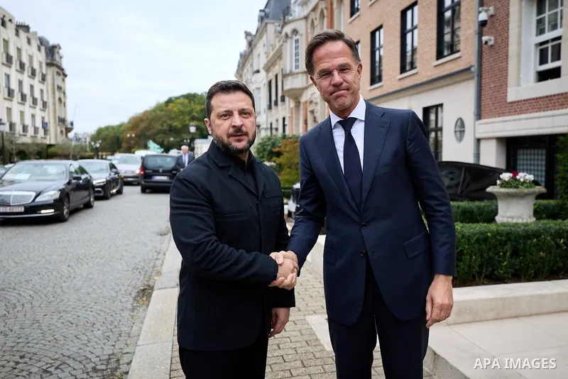 Ukrainian President Volodymyr Zelenskyy visits Brussels, Belgium, on October 15, 2026, for talks with Belgian and European officials on strengthening military support for Ukraine, including the supply of F-16 fighter jet...