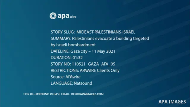 Palestinians evacuate a building targeted by Israeli bombardment in Gaza City STORYLINE Israel continued overnight and early this morning its airstrikes on the Gaza Strip, causing heavy damage to various locations, damag...