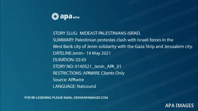 Palestinian protestes clash with Israeli forces in the West Bank city of Jenin solidarity with the Gaza Strip and Jerusalem city STORYLINE The deadly exchange of fire between Palestinian militants in the Gaza Strip and t...