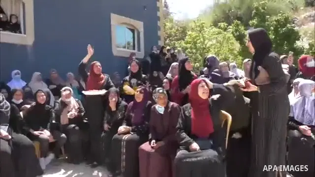 Relatives of Palestinian Yaseen Hamad, who was killed by Israeli fire mourn over his body during his funeral in West Bank unrest, in Seida village near Tulkarem. STORYLINE Four Palestinians were killed by Israeli fire in...