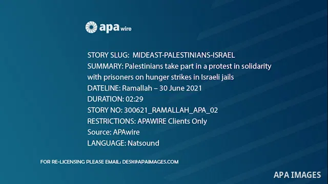 Palestinians take part in a protest in solidarity with prisoners on hunger strikes in Israeli jails, outside Ofer jail. STORYLINE he Palestinian Prisoner’s Society (PPS) attorney, Jawad Boulos said a petition has been fi...