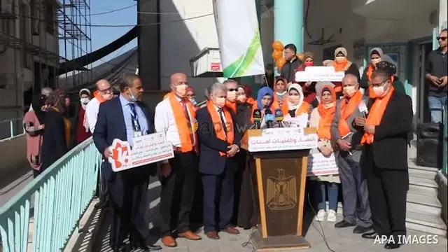 Palestinians participate in the launch event of the16 Days of Activism against Gender-based Violence. 0.1