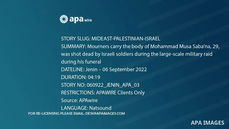 Mourners carry the body of Mohammad Musa Saba'na, 29, was shot dead by Israeli soldiers during the large-scale military raid during his funeral in the West Bank city of Jenin. 0.1