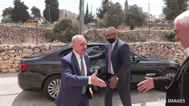Palestinian Prime Minister Mohammad Shtayyeh visits Addameer prisoner support and human rights association along with ambassadors and consuls of the European Union, in the West Bank city of Ramallah.