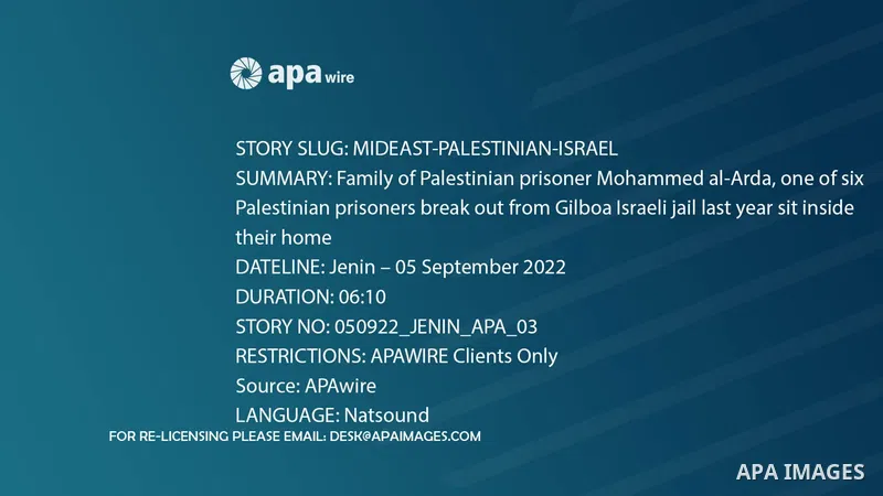 Family of Palestinian prisoner Mohammed al-Arda, one of six Palestinian prisoners break out from Gilboa Israeli jail last year sit inside their home, in the West Bank city of Jenin. 0.1