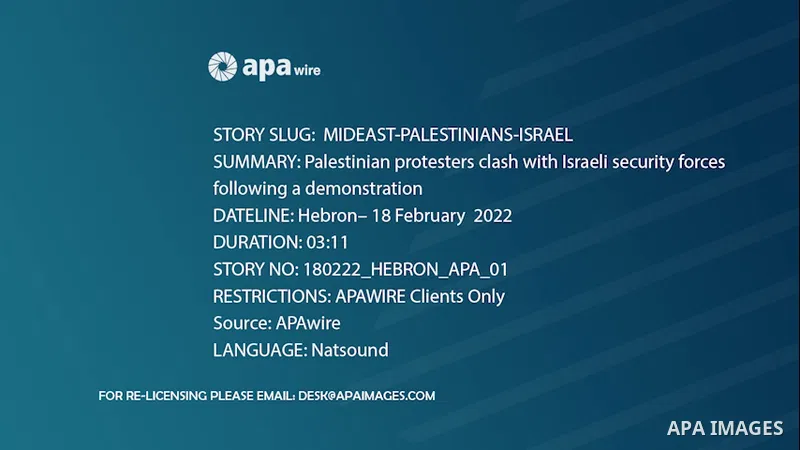 Palestinian protesters clash with Israeli security forces following a demonstration in solidarity with Palestinian prisoners in Israeli jails, in the West Bank city of Hebron.