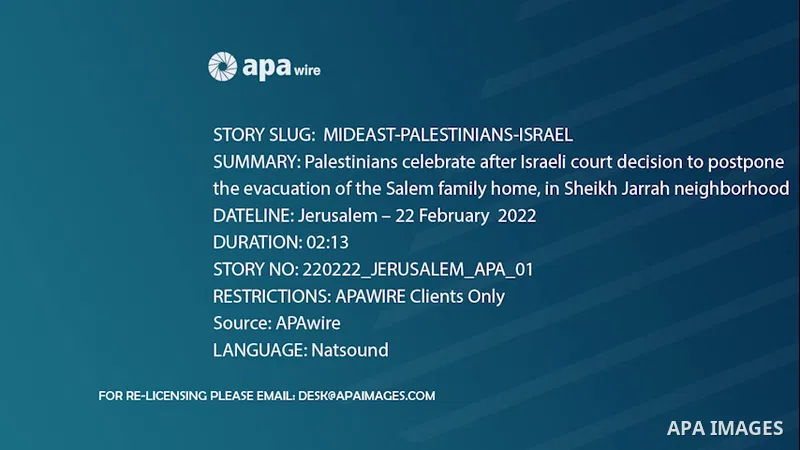 Palestinians celebrate after Israeli court decision to postpone the evacuation of the Salem family home, in Sheikh Jarrah neighborhood east of Jerusalem.