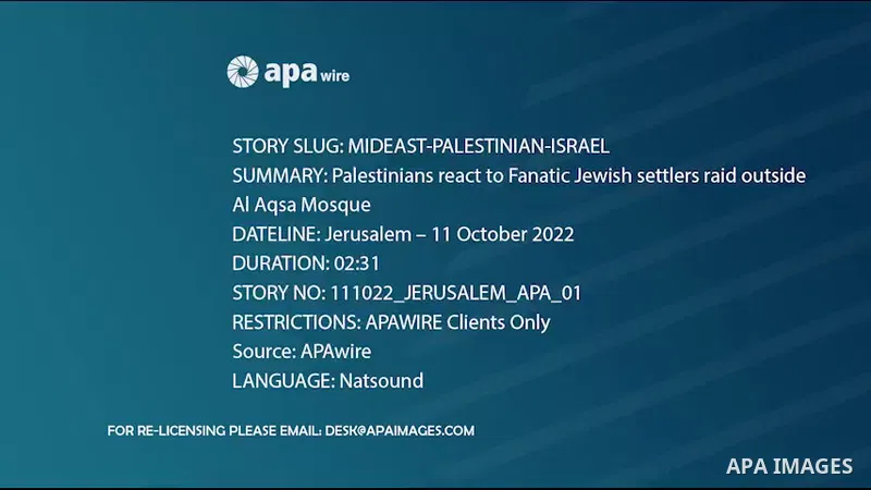 Palestinians react to Fanatic Jewish settlers raid outside Al Aqsa Mosque in Jerusalem.