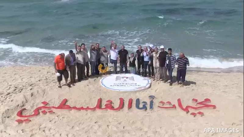 Palestinians with disabilities participate in a camp, in Gaza city. 0.1