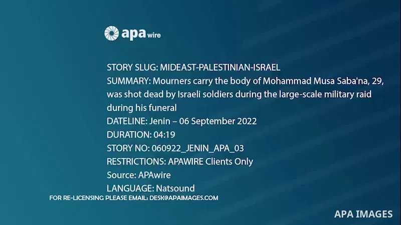 Mourners carry the body of Mohammad Musa Saba'na, 29, was shot dead by Israeli soldiers during the large-scale military raid during his funeral in the West Bank city of Jenin. 0.1
