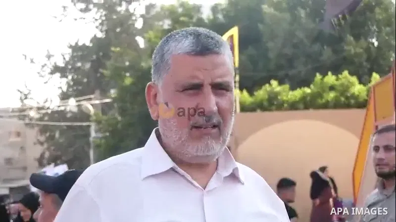 Ahmed Al Mudallal, a leader in the Islamic Jihad Movement who his son death during an Israeli air strike during the latest Israel-Gaza fighting speaks during an interview, in Rafah in the southern of Gaza strip.