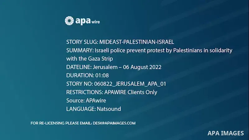 Israeli police prevent protest by Palestinians in solidarity with the Gaza Strip, in front of Damascus Gate, in Jerusalem,s Old city.