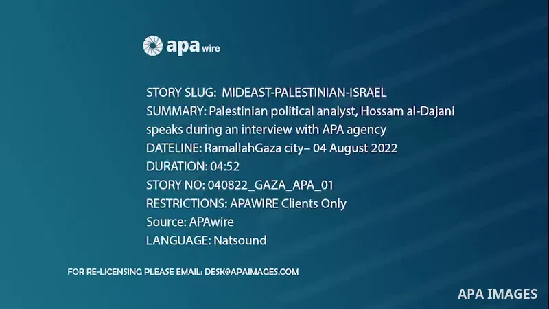 Palestinian political analyst, Hossam al-Dajani speaks during an interview with APA agency in Gaza city.