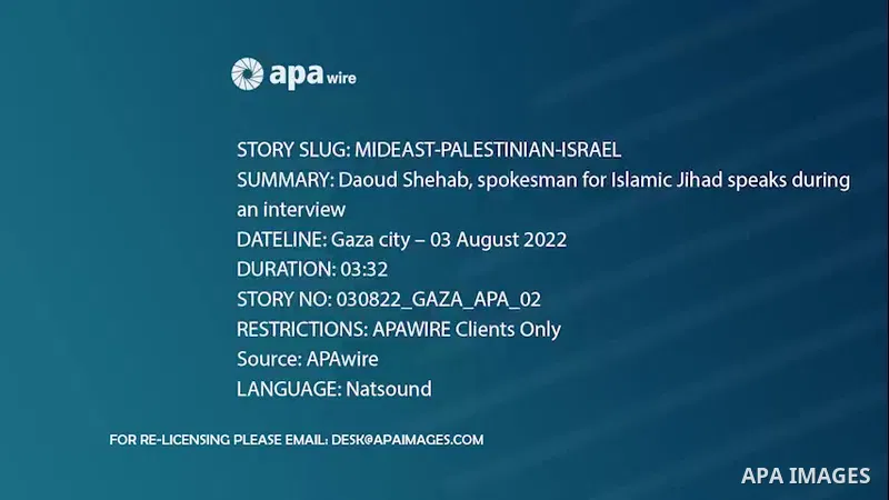 Daoud Shehab, spokesman for Islamic Jihad speaks during an interview, in Gaza city.