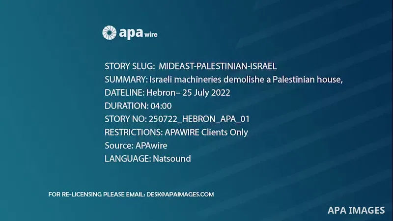 Israeli machineries demolishe a Palestinian house, in the West Bank city of Hebron.