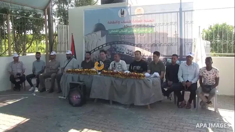 Palestinian youths participate in the factional youth coexistence camp "I am Palestinian", in Gaza city. 0.1