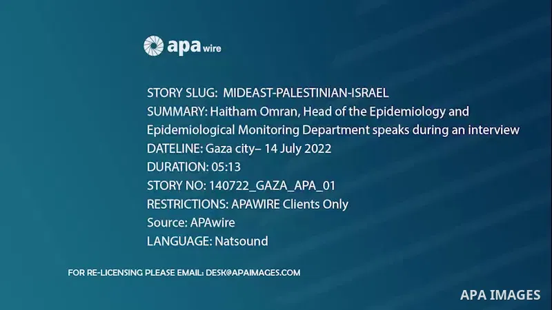 Haitham Omran, Head of the Epidemiology and Epidemiological Monitoring Department at the Ministry of Health, speaks during an interview with APA agency in Gaza city.