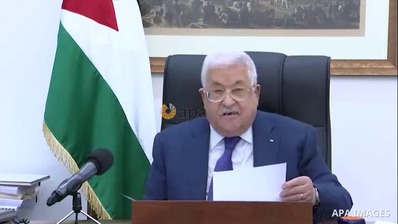 Palestinian president Mahmoud Abbas speaks during the conference "Property Documentation and the Historical Status of the Holy Al-Aqsa Mosque", in the West Bank city of Ramallah.