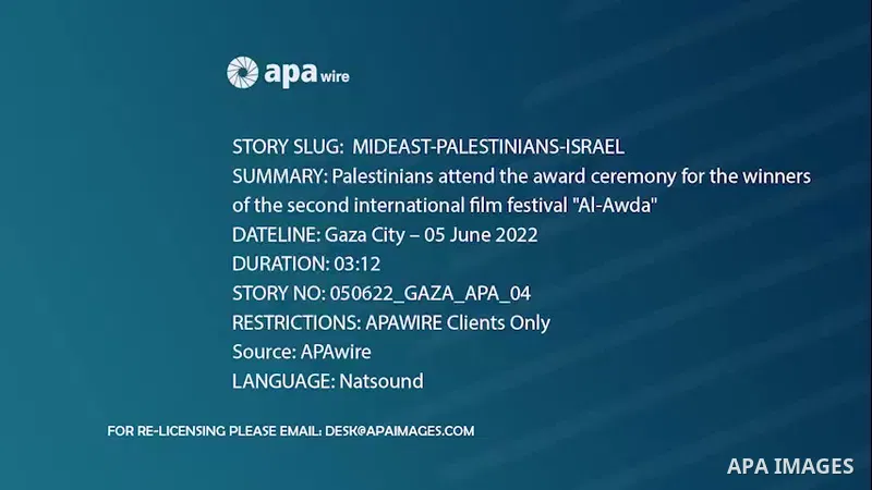 Palestinians attend the award ceremony for the winners of the second international film festival "Al-Awda" (Return), in Gaza city. 0.1