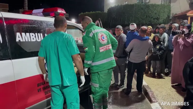 Palestinians wounded in Israeli air strikes on Gaza Strip are brought to al-Aqsa hospital in Deir el-Balah City, Gaza Strip