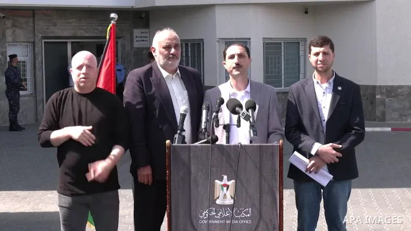 Palestinian Independent Commission for the Prosecution of Israeli Occupation Crimes (Tawtheeq) holds a press conference, at al-Shifa hosptial in Gaza city.