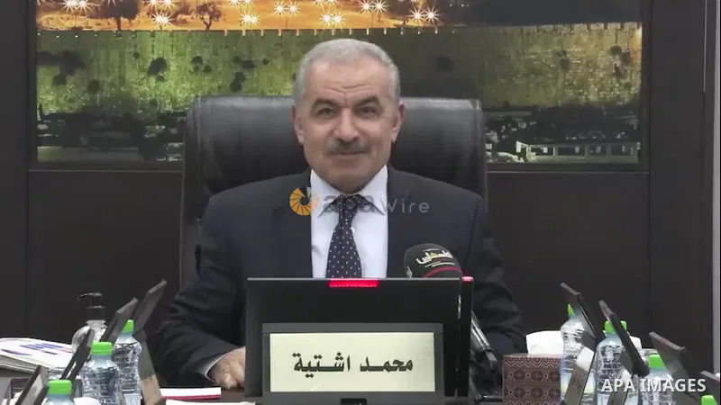 Palestinian Prime Minister Mohammad Shtayyeh chairs the goverment meeting in the West Bank city of Ramallah. Footage by APAwire