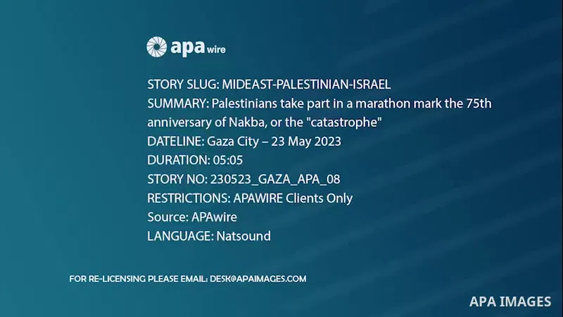 Palestinians take part in a marathon mark the 75th anniversary of Nakba, or the "catastrophe" in Gaza city. 0.1