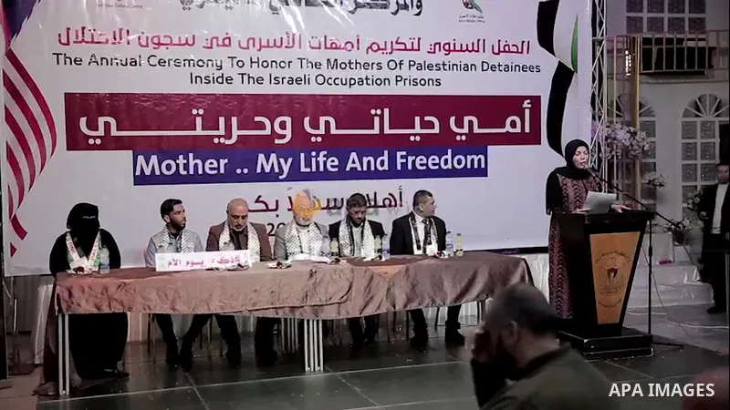 Palestinians attend a ceremony honoring the mothers of prisoners on the mother's Day in Gaza city 0.1