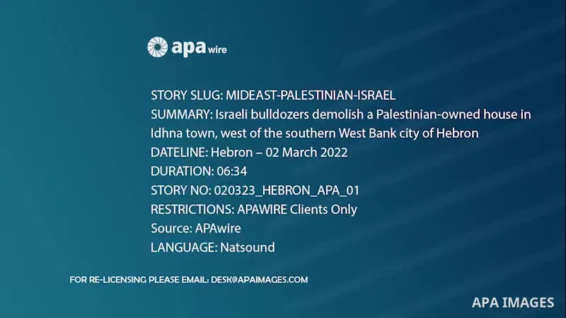 Israeli bulldozers demolish a Palestinian-owned house in Idhna town, west of the southern West Bank city of Hebron. 0.1