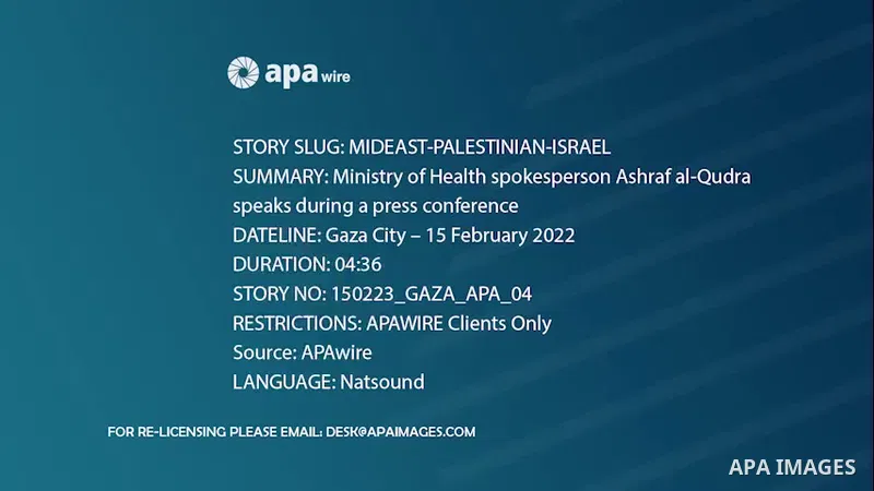 Ministry of Health spokesperson Ashraf al-Qudra speaks during a press conference in Gaza City Footage by /APA
