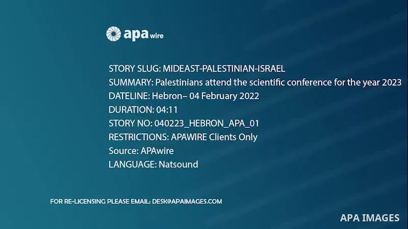 Palestinians attend the scientific conference for the year 2023, "The Third Jerusalem Ambassadors Conference on Education in Palestine: Problems and Solutions." in the West Bank city of Hebron 0.1