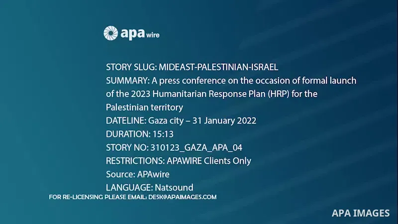 Thomas White, director of UNRWA affairs in Gaza and Lynn Hastings, Humanitarian Coordinator for the Palestinian territory speak during a press conference on the occasion of formal launch of the 2023 Humanitarian Response...