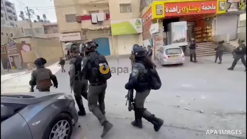 Israeli security forces demolish the interior of a 6th floor flat belonging to a Palestinian Udai Tamimi suspected of a deadly attack against Israeli forces in east Jerusalem's Shuafat refugee camp.