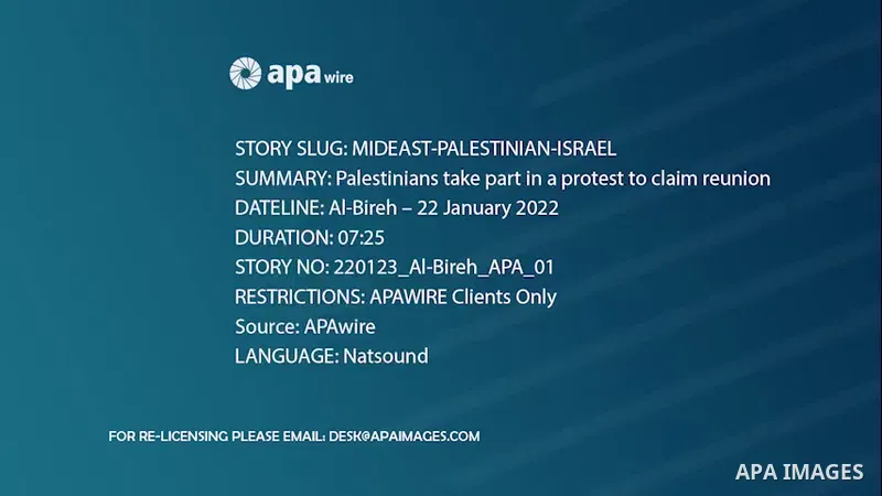 Palestinians take part in a protest to claim reunion, in the West Bank city of Al-Bireh. 0.1