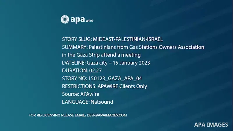 Palestinians from Gas Stations Owners Association in the Gaza Strip attend a meeting in Gaza City.